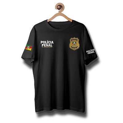 CAMISETA POLÍCIA PENAL RS - MANGA CURTA - POLIVISCOSE