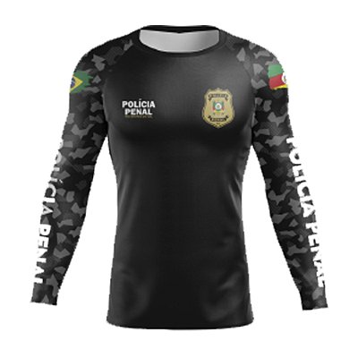 Rash Polícia Penal Manga Camuflada