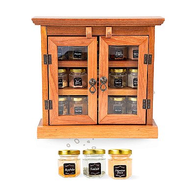Armário Pequeno de Madeira Porta Temperos Area Gourmet
