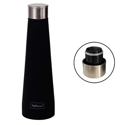 Garrafa Squeeze Térmica Inox Preta 400ml Treino WX11434