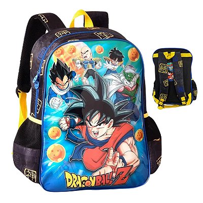 Mochila Infantil Escolar de Costas Dragon Ball Z Preta