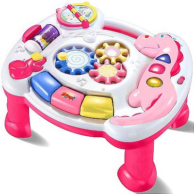 Mesinha de Atividades Rosa Didática Infantil Sons Luzes