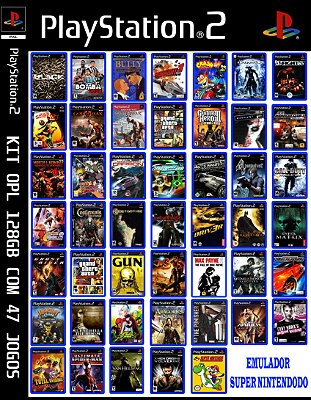 Kit OPL Para Playstation 2 - Kit Opl PS2 Pen Drive 128gb Com 47 Jogos