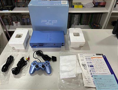 Console Sony Playstation 2 Edição Aqua Blue - PS2 FAT Aqua