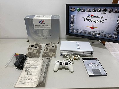 Console Playstation 2 Fat Ediçâo Gran Turismo 2 Racing Pack White