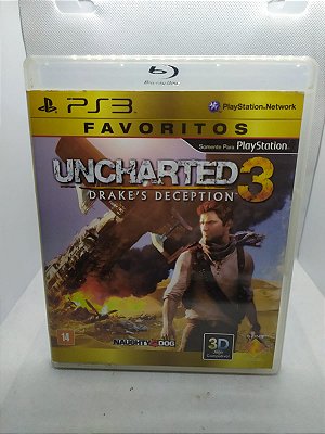 Uncharted Drakes Deception 3 Favoritos PS3 Mídia Física (Usado)