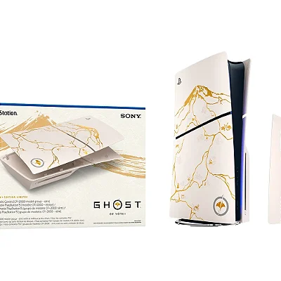 Tampa Faceplate Playstation 5 Slim Edição Ghost Of Yotei Gold - Tampa PS5