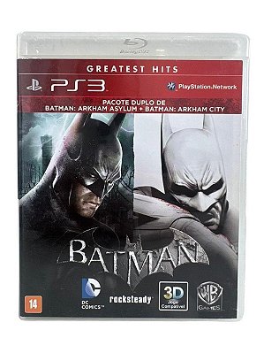 Batman Pacote Duplo de Batman Arkham Asylum + Batman Arkham City PS3 Mídia Física (Usado)