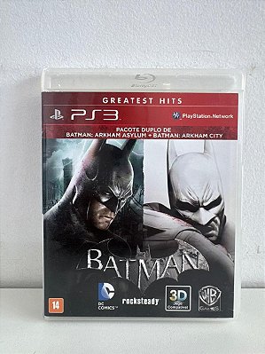 Batman Pacote Duplo de Batman Arkham Asylum + Batman Arkham City PS3 Mídia Física (Usado)