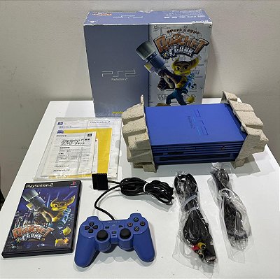 Console Playstation 2 Fat Edição Ratchet E Clank Toys Blue Japonês - PS2 Fat
