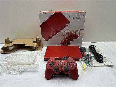 Console Playstation 2 Slim Cinnabar Red SCPH - 90000 - PS2 Slim