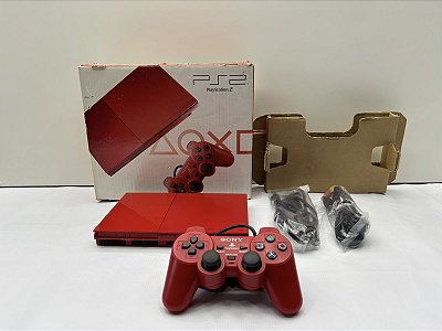 Console Playstation 2 Slim Cinnabar Red SCPH - 90006 - PS2 Slim
