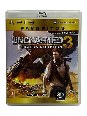 Uncharted 3 Drake´s Deception Favoritos PS3 Mídia Física (Usado)