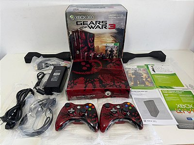Console Microsoft Xbox Slim Ed Gears Of War 3 Novo Caixa Aberta
