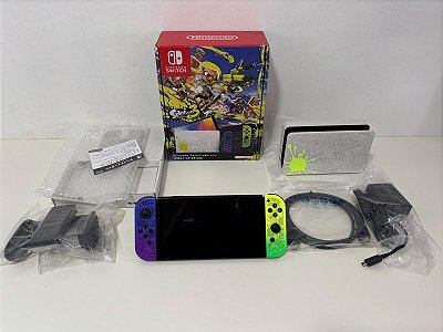 Console Nintendo Switch Oled Splatoon 3 64gb Seminovo - Switch Oled Splatoon