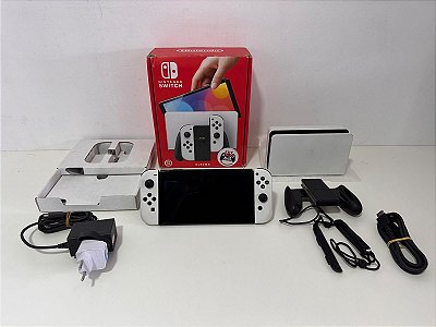 Console Nintendo Switch Oled Branco Desblo 128gb - Switch Oled