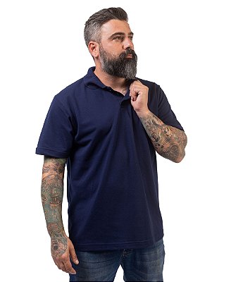 Camisa Polo Azul Marinho Lisa Para Personalizar Uniformes