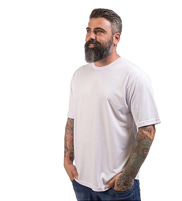 Camiseta  Branca Em Malha Pv Lisa Para Personalizar Uniformes