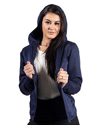 Jaqueta Feminina em Microfibra com Capuz