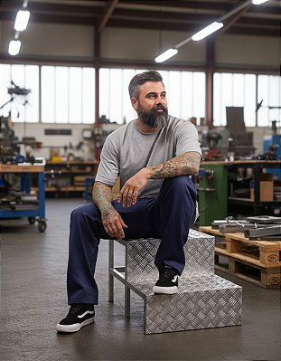 Calça Brim Uniforme Profissional EPI Sem Faixa