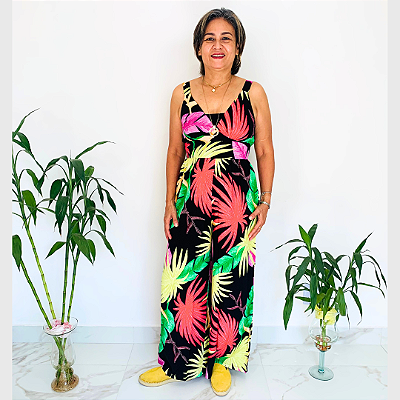 Macacão ALEGRIA, Novo. Encantador, leve e vibrante, feito com 100% viscose.