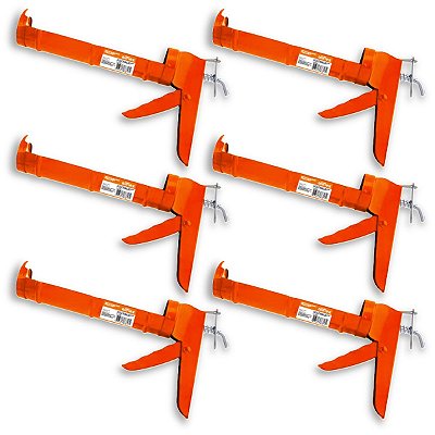 Kit 6 Pistolas Aplicadora Silicone 9 Pol allflex Aço Carbono