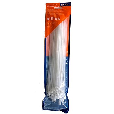 Abraçadeira Nylon Allflex 280x3,5mm Branca Pacote 100 Un