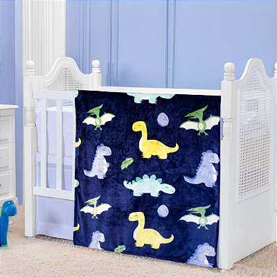 Cobertor Baby Flannel Dino Baby Marinho