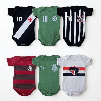 Body Bebê Temático de Time de Futebol