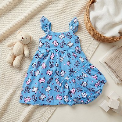 Vestido Com Tapa Fralda Bebê Menina