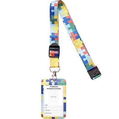 Crachá De Identificação Autistamo Cordão Espectro Autista