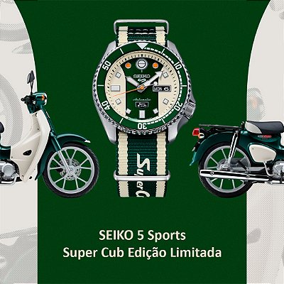 RELÓGIO NEW SEIKO 5 SPORTS SRPJ49K1 HONDA "SUPER CUB"