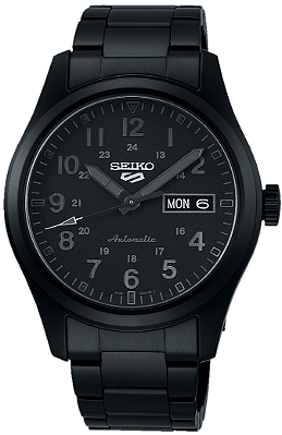 RELÓGIO NEW SEIKO 5 SPORTS STEALTH SRPJ09B1 FIELD STYLE