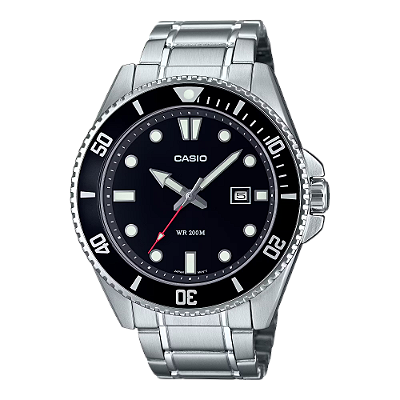 RELÓGIO CASIO DURO AÇO MDV-107D-1A1VDF PRETO
