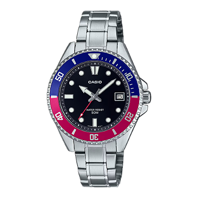 RELÓGIO CASIO DURO AÇO MDV-10D-1A3VDF PEPSI
