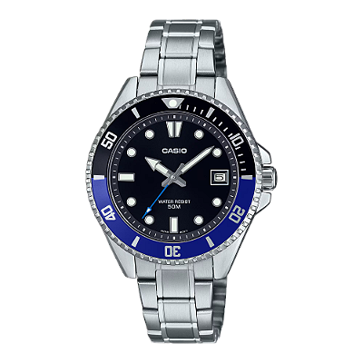 RELÓGIO CASIO DURO AÇO MDV-10D-1A2VDF PEPSI