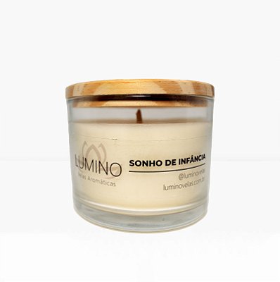 Vela Aromática Sonho de Infância - Tampa de Madeira 100g