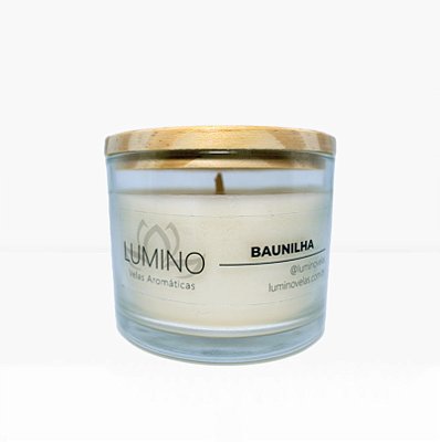 Vela Aromática Baunilha - Tampa de Madeira 100g