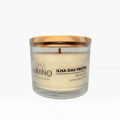 Vela Aromática Ilha das Frutas - Tampa de Madeira 100g