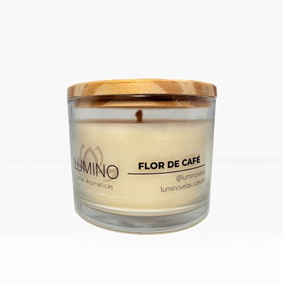 Vela Aromática Flor de Café - Tampa de Madeira 100g