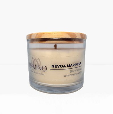 Vela Aromática Névoa Marinha - Tampa de Madeira 100g