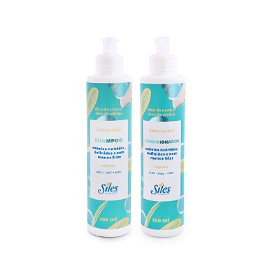 Shampoo + Condicionador - Linha Cachos com Óleo de Coco e Óleo de Rícino