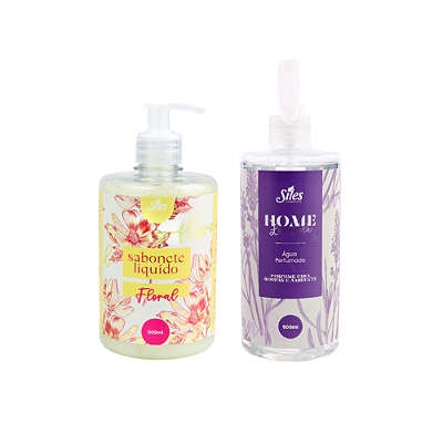 Kit Sabonete Líquido Floral + Água Perfumada Lavanda 500ml