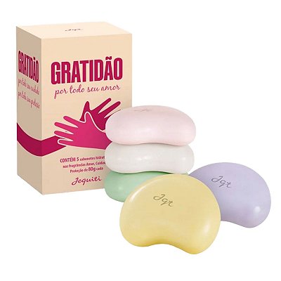 Sabonete Hidratante em Barra Gratidão Estojo Sortidos Jequiti 80g Cx5un