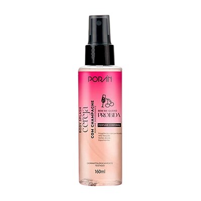 Body Splash Desodorante Colônia Cereja com Champagne Porán 160ml