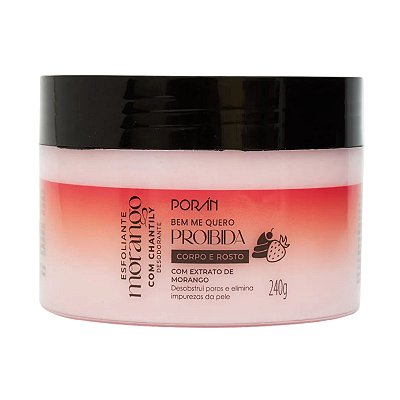 Esfoliante Corpo e Rosto Morango com Chantily Porán 240g