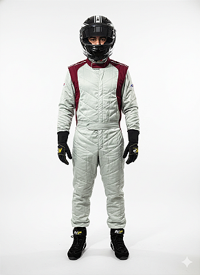 Macacão Acolchoado Modelo U - Cor 1: Cinza Prata Cor 2: Vinho