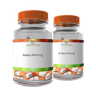 Kit Gaba 400mg 60 Cápsulas + 5 Htp 100mg 60 Cápsulas (Grifonia Simplicifolia)