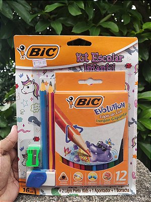 Kit Escolar Lápis de Cor Infantil - Bic