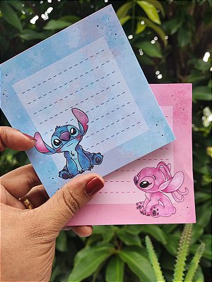 Bloco de Anotações Stitch e Angel  - Importado